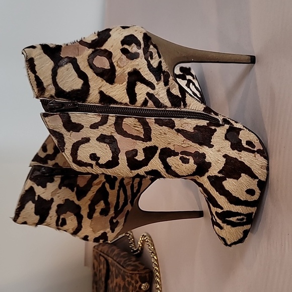 MADISON HARDING LEATHER ANKLE BOOTS - SZ 7 ~ Leopard Print - Picture 8 of 11